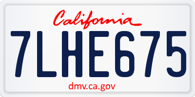 CA license plate 7LHE675