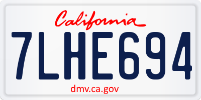 CA license plate 7LHE694