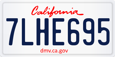 CA license plate 7LHE695
