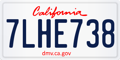 CA license plate 7LHE738
