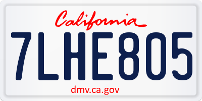 CA license plate 7LHE805