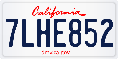 CA license plate 7LHE852