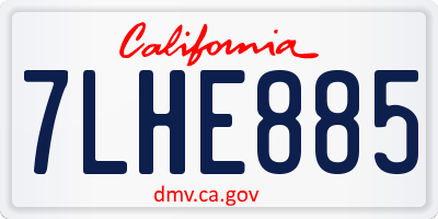 CA license plate 7LHE885