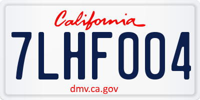 CA license plate 7LHF004