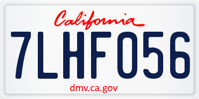CA license plate 7LHF056