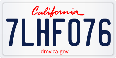 CA license plate 7LHF076