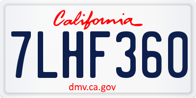 CA license plate 7LHF360