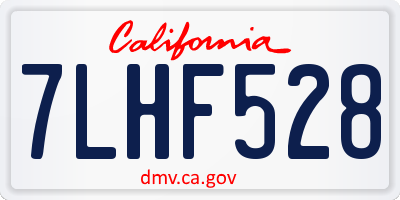 CA license plate 7LHF528