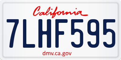 CA license plate 7LHF595
