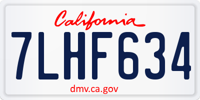CA license plate 7LHF634