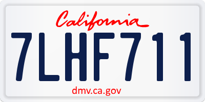 CA license plate 7LHF711