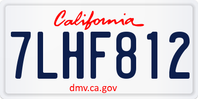 CA license plate 7LHF812