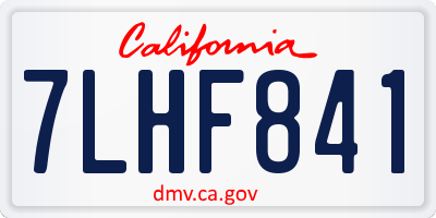 CA license plate 7LHF841