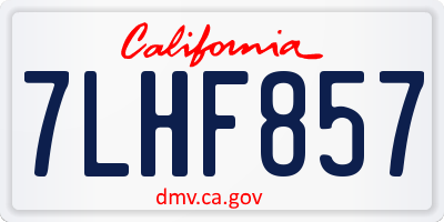 CA license plate 7LHF857