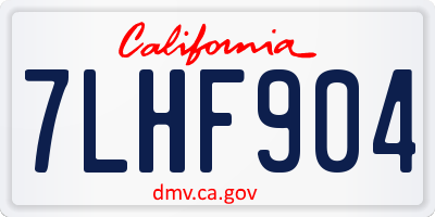 CA license plate 7LHF904