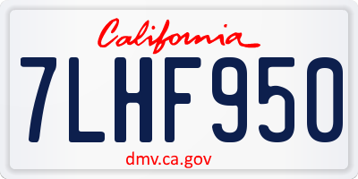 CA license plate 7LHF950