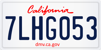CA license plate 7LHG053