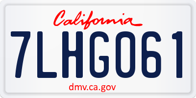 CA license plate 7LHG061