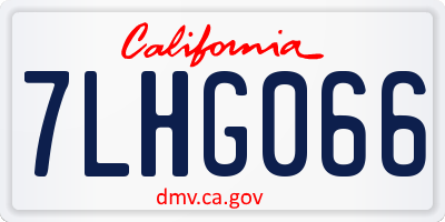 CA license plate 7LHG066