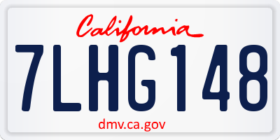 CA license plate 7LHG148