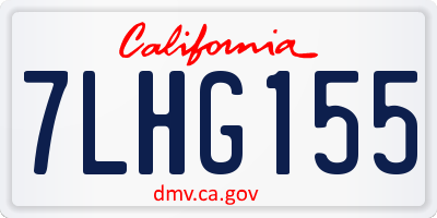 CA license plate 7LHG155