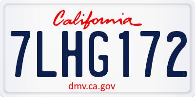 CA license plate 7LHG172