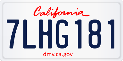 CA license plate 7LHG181