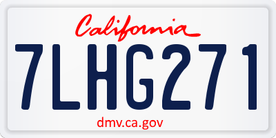 CA license plate 7LHG271