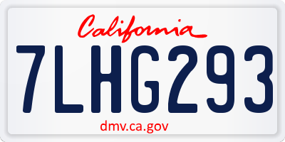 CA license plate 7LHG293