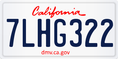 CA license plate 7LHG322