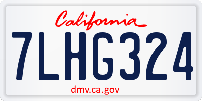 CA license plate 7LHG324