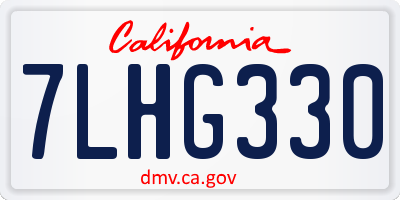 CA license plate 7LHG330