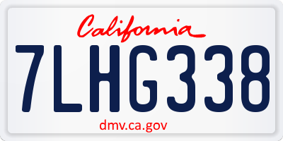CA license plate 7LHG338