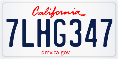 CA license plate 7LHG347