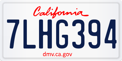 CA license plate 7LHG394