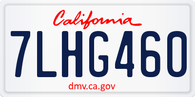 CA license plate 7LHG460