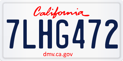 CA license plate 7LHG472
