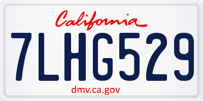 CA license plate 7LHG529