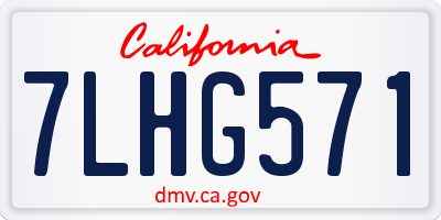 CA license plate 7LHG571