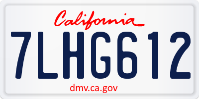 CA license plate 7LHG612