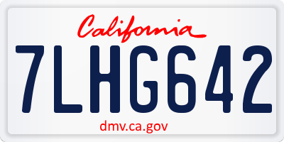 CA license plate 7LHG642