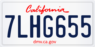 CA license plate 7LHG655