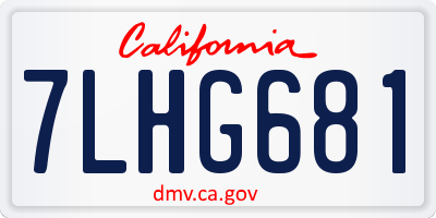 CA license plate 7LHG681
