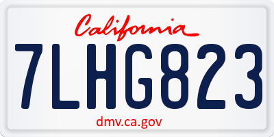 CA license plate 7LHG823