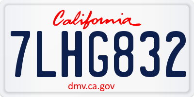 CA license plate 7LHG832