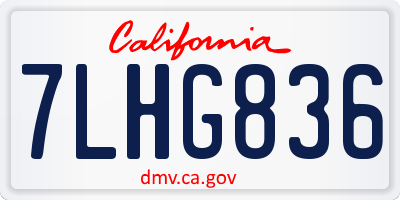 CA license plate 7LHG836