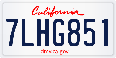 CA license plate 7LHG851