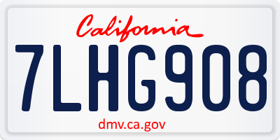 CA license plate 7LHG908