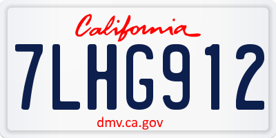CA license plate 7LHG912