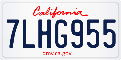 CA license plate 7LHG955